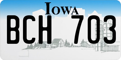 IA license plate BCH703