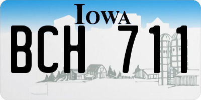 IA license plate BCH711