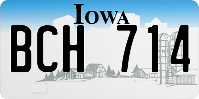 IA license plate BCH714