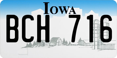 IA license plate BCH716