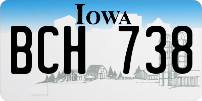 IA license plate BCH738
