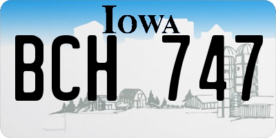 IA license plate BCH747