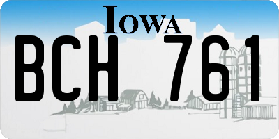 IA license plate BCH761