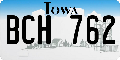 IA license plate BCH762