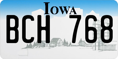 IA license plate BCH768
