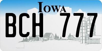 IA license plate BCH777