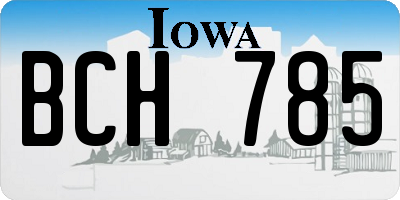 IA license plate BCH785