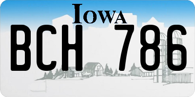 IA license plate BCH786