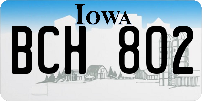 IA license plate BCH802