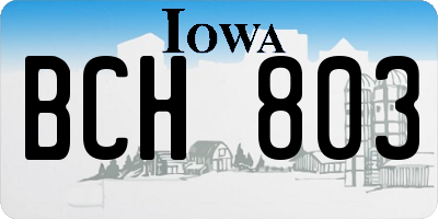 IA license plate BCH803