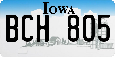 IA license plate BCH805