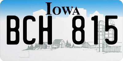 IA license plate BCH815