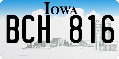 IA license plate BCH816