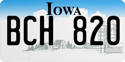 IA license plate BCH820