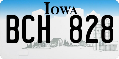 IA license plate BCH828