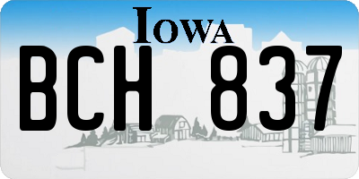 IA license plate BCH837