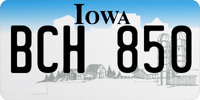 IA license plate BCH850