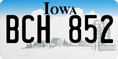 IA license plate BCH852