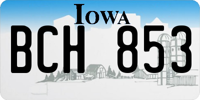 IA license plate BCH853