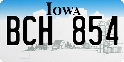 IA license plate BCH854