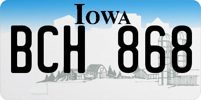 IA license plate BCH868