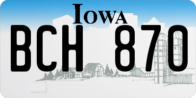 IA license plate BCH870