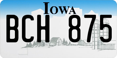 IA license plate BCH875