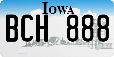 IA license plate BCH888