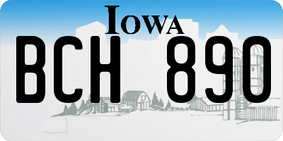 IA license plate BCH890