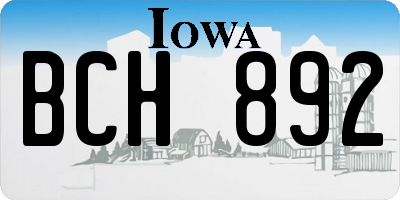 IA license plate BCH892
