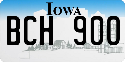 IA license plate BCH900