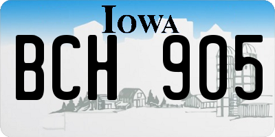 IA license plate BCH905