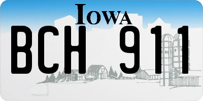 IA license plate BCH911