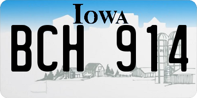 IA license plate BCH914