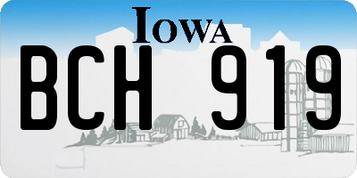 IA license plate BCH919