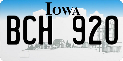 IA license plate BCH920