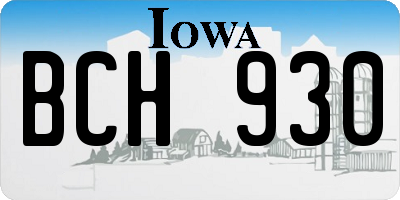 IA license plate BCH930