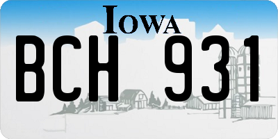IA license plate BCH931