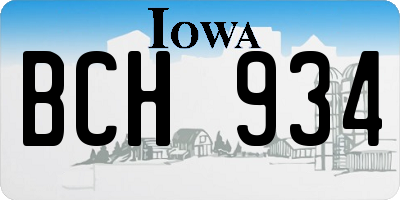 IA license plate BCH934