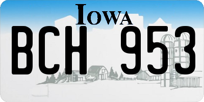 IA license plate BCH953