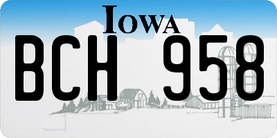 IA license plate BCH958