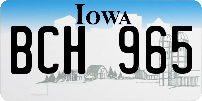 IA license plate BCH965