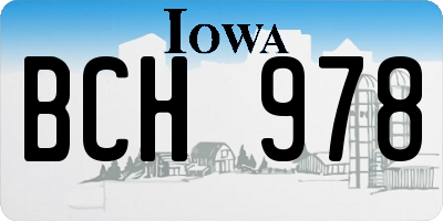 IA license plate BCH978