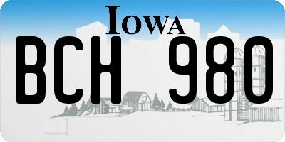 IA license plate BCH980