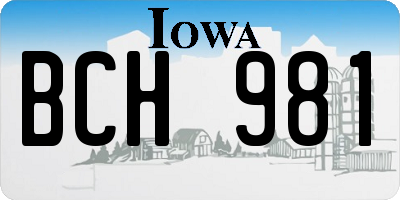 IA license plate BCH981