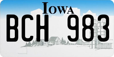 IA license plate BCH983