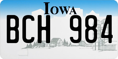 IA license plate BCH984