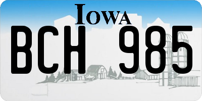 IA license plate BCH985