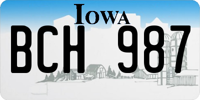 IA license plate BCH987