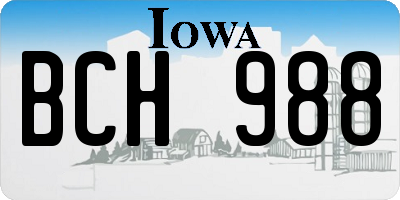 IA license plate BCH988